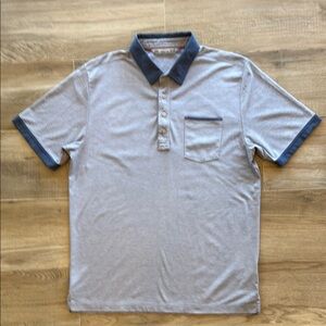 Travis Mathew Gray Polo Shirt Moisture-Wicking Casual